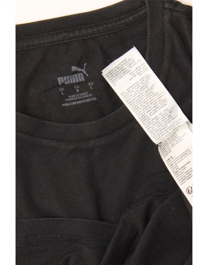 T-shirt da uomo Puma Top Large in cotone nero