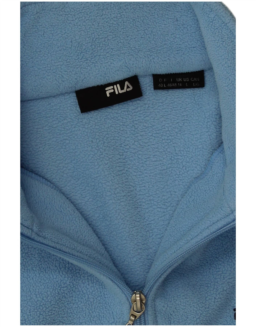 Maglione in pile da donna Fila con collo con zip UK 14 grande poliestere blu