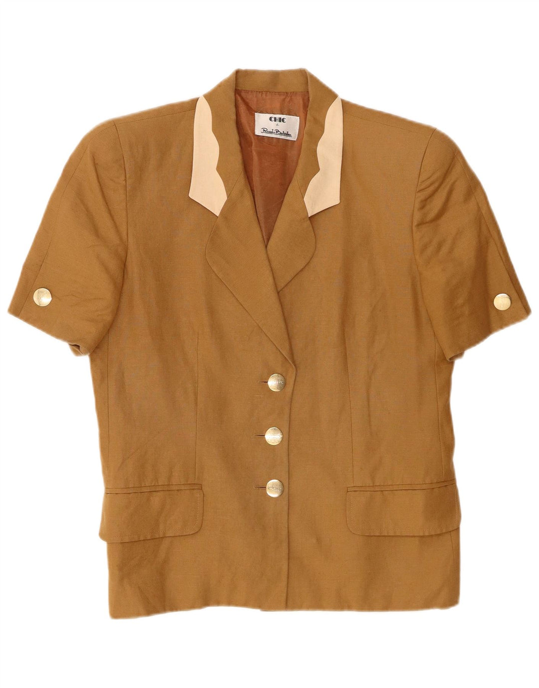 Giacca blazer a 3 bottoni da donna Renato Balestra UK 12 Beige medio