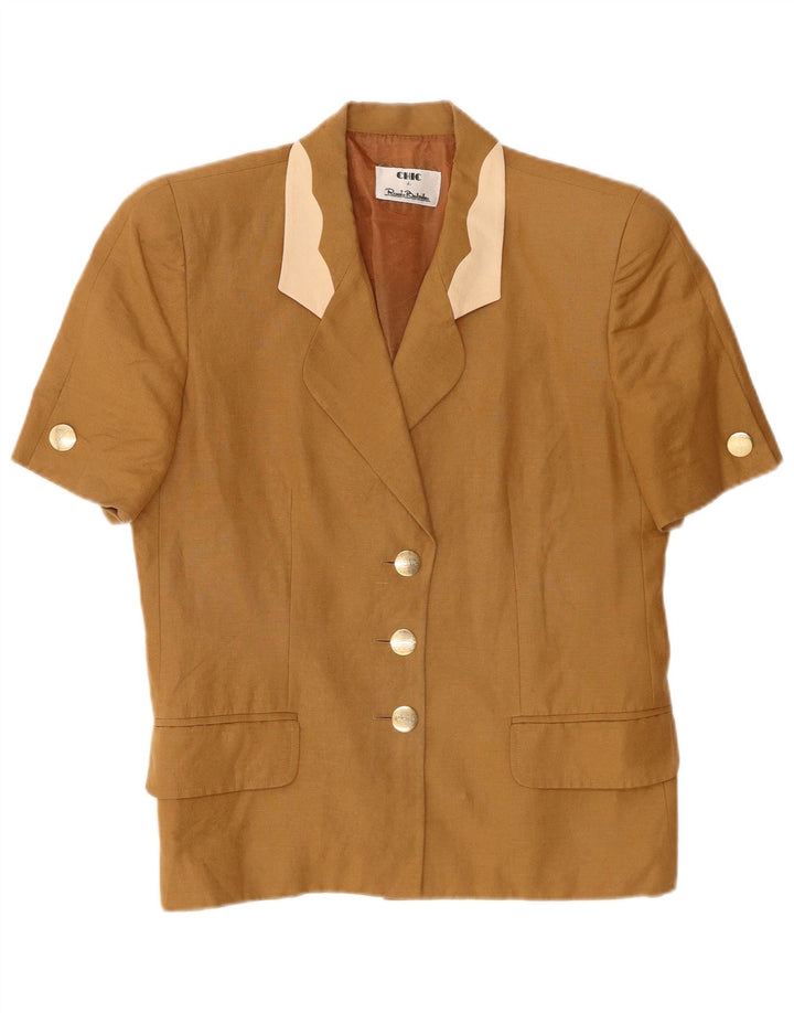 Giacca blazer a 3 bottoni da donna Renato Balestra UK 12 Beige medio