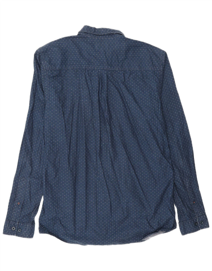 JACK & JONES Camicia da uomo grande in cotone maculato blu navy