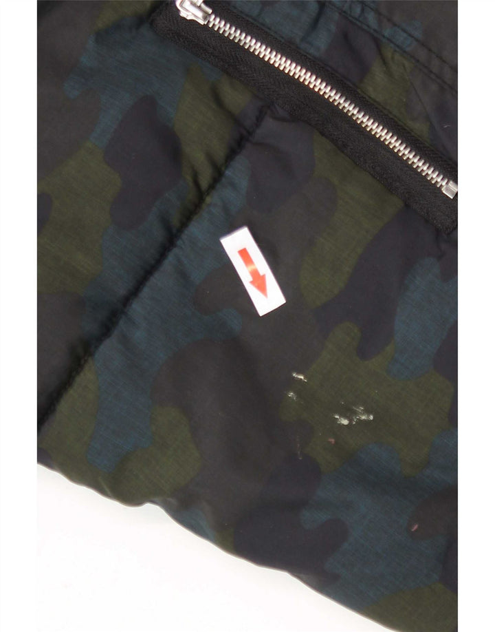 Giacca imbottita oversize con cappuccio da donna Zara UK 6 XS mimetica multicolore