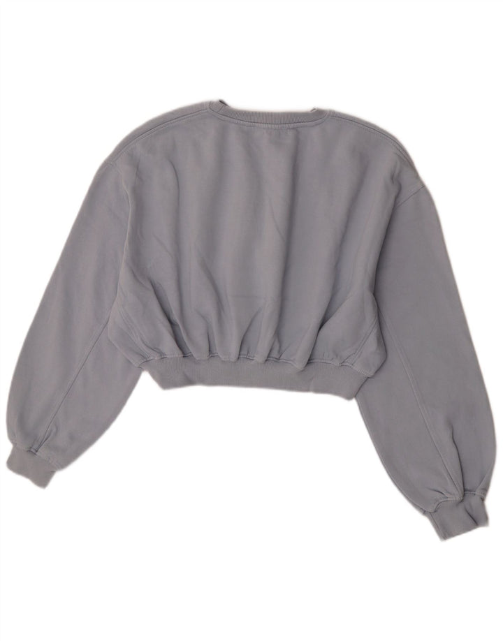 Felpa corta da donna Zara UK 14 Cotone grigio medio