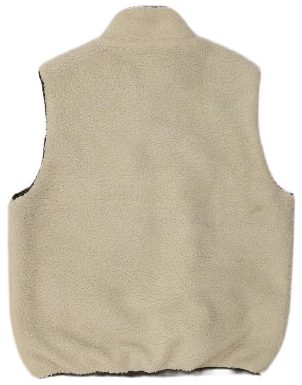 Gilet in pile da uomo Bershka UK 42 XL bianco color block
