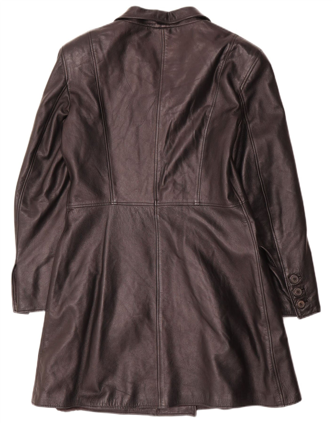 Cappotto in pelle vintage da donna IT 44 medio nero