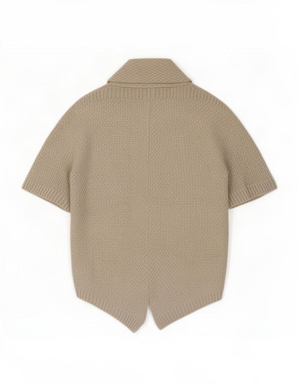 Maglione cardigan aperto oversize a maniche corte da donna Zara UK 14 Beige medio