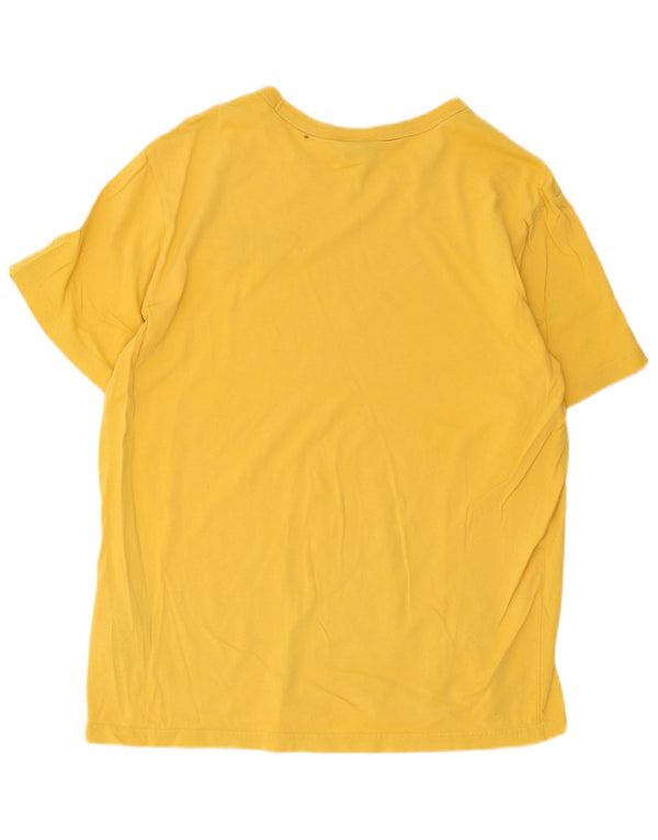 T-shirt grafica da uomo Champion Top XL in cotone giallo