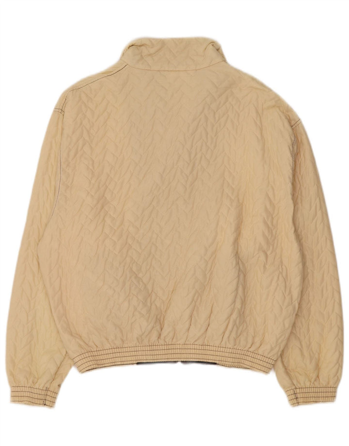 Giubbotto bomber da donna VINTAGE UK 16 grande poliestere beige