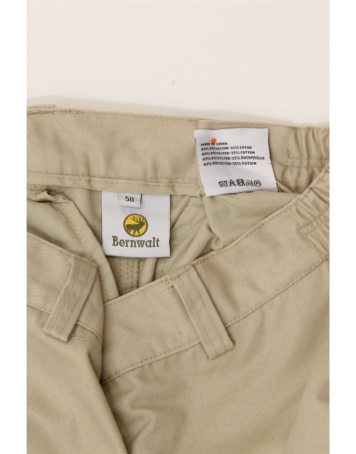 Pantaloni cargo dritti da uomo VINTAGE IT 50 Large W34 L31 Poliestere beige