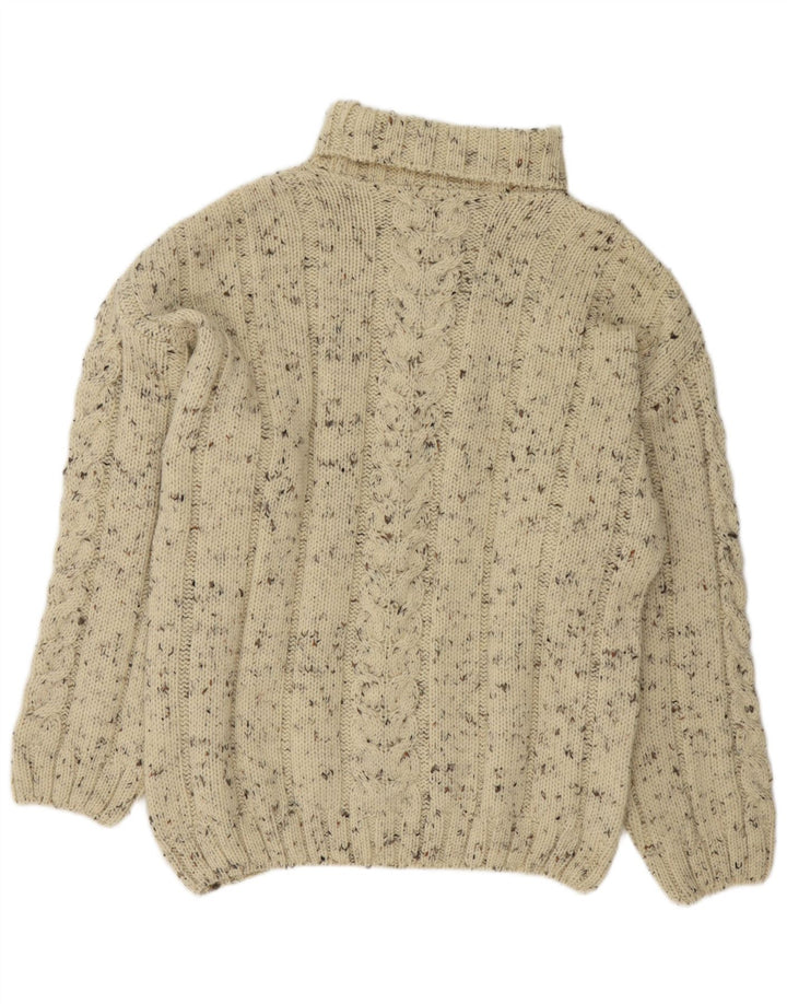 Maglione Kappa da uomo con collo alto e maglione grande in lana screziata bianco sporco