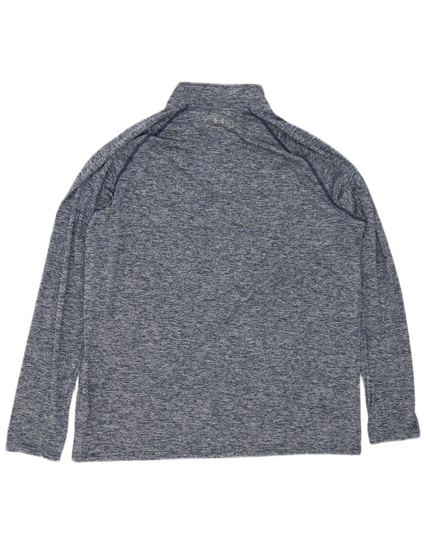 Under Armour Uomo Heat Gear Pullover Tuta da ginnastica Top Large Blu screziato