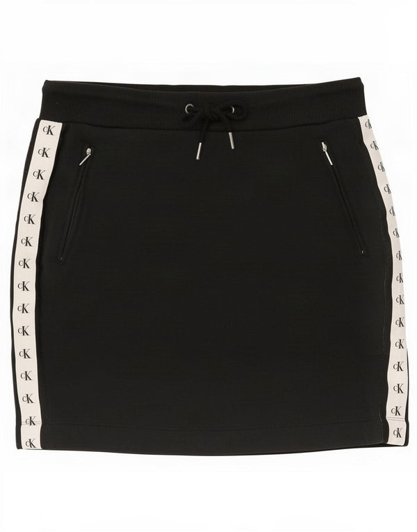 Gonna grafica da donna Calvin Klein UK 14 cotone color block nero medio