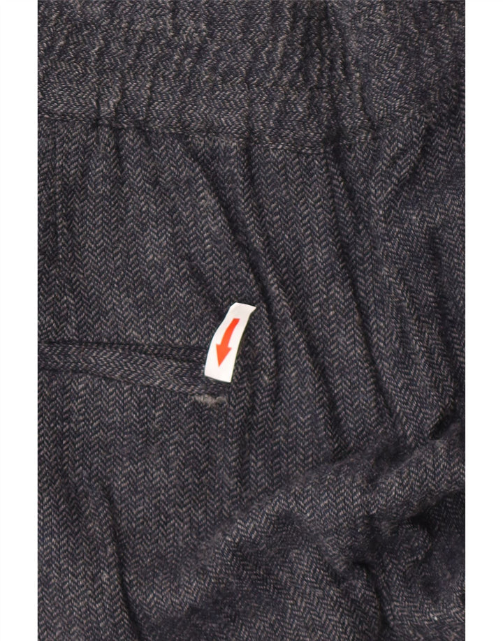 Pantaloni jogging da donna Zara medi W28 L27 viscosa a spina di pesce blu navy