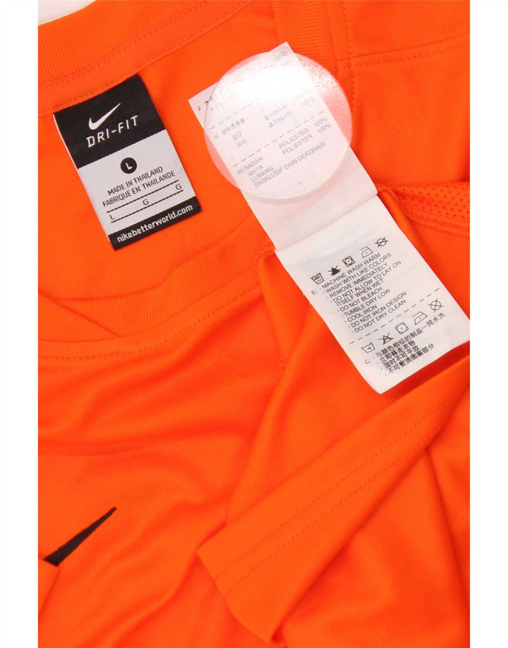 T-shirt grafica Nike da donna, top grande, in poliestere arancione