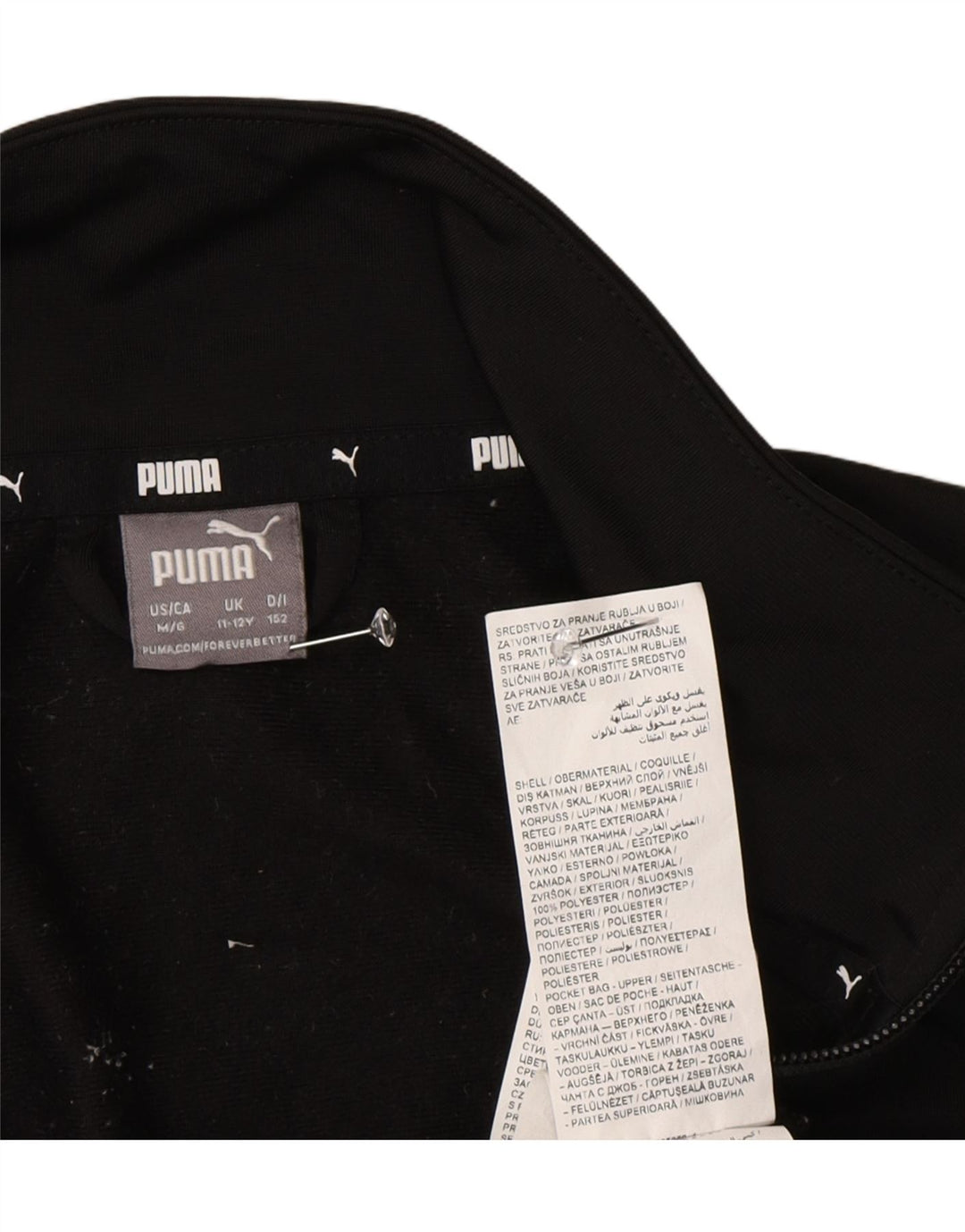 Giacca da tuta da ragazzo Puma 11-12 anni Poliestere color block nero