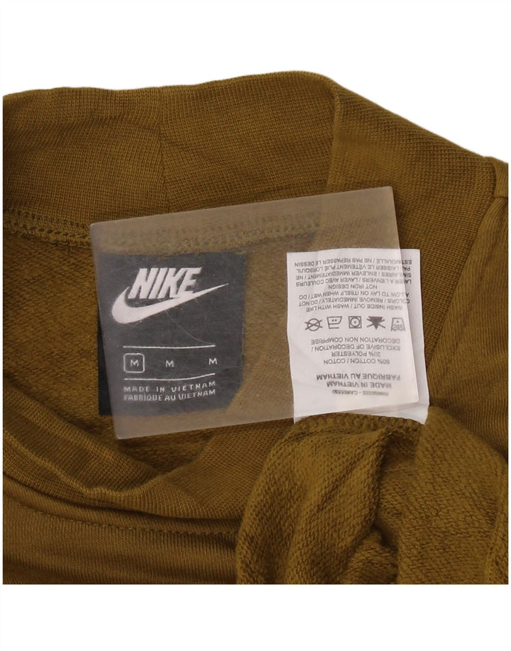 NIKE Felpa corta oversize da donna, maglione UK 14, cotone kaki medio