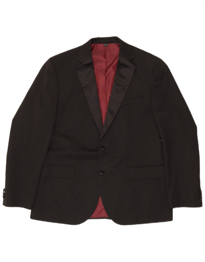 Giacca blazer a 2 bottoni Marks & Spencer da uomo UK 42 XL poliestere nero