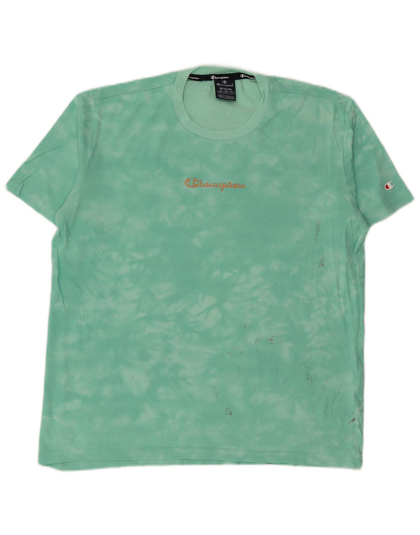 T-shirt da uomo CHAMPION Top verde medio Tie Dye