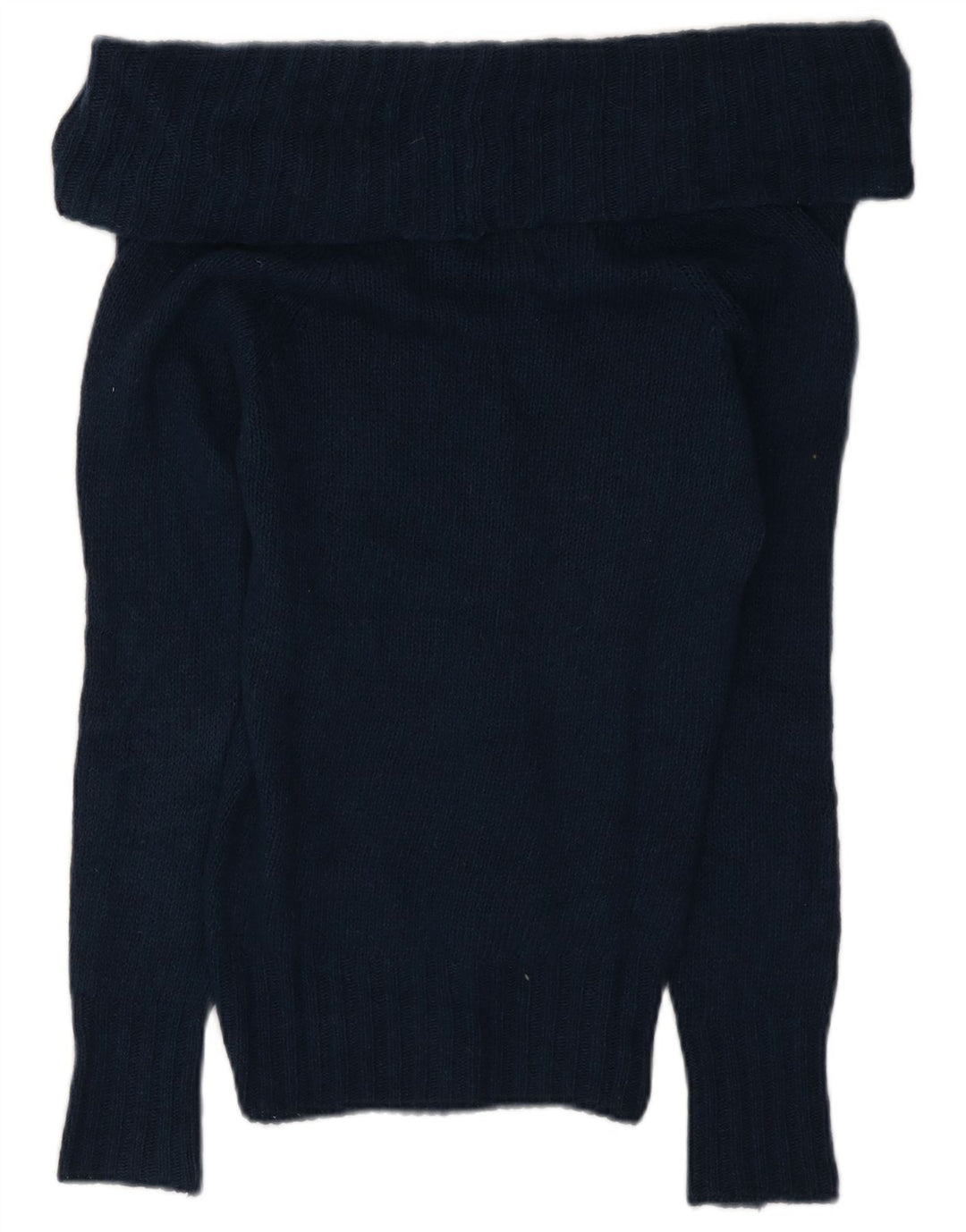 Maglione maglione da donna a collo alto Massimo Dutti UK 10 piccolo in lana blu navy