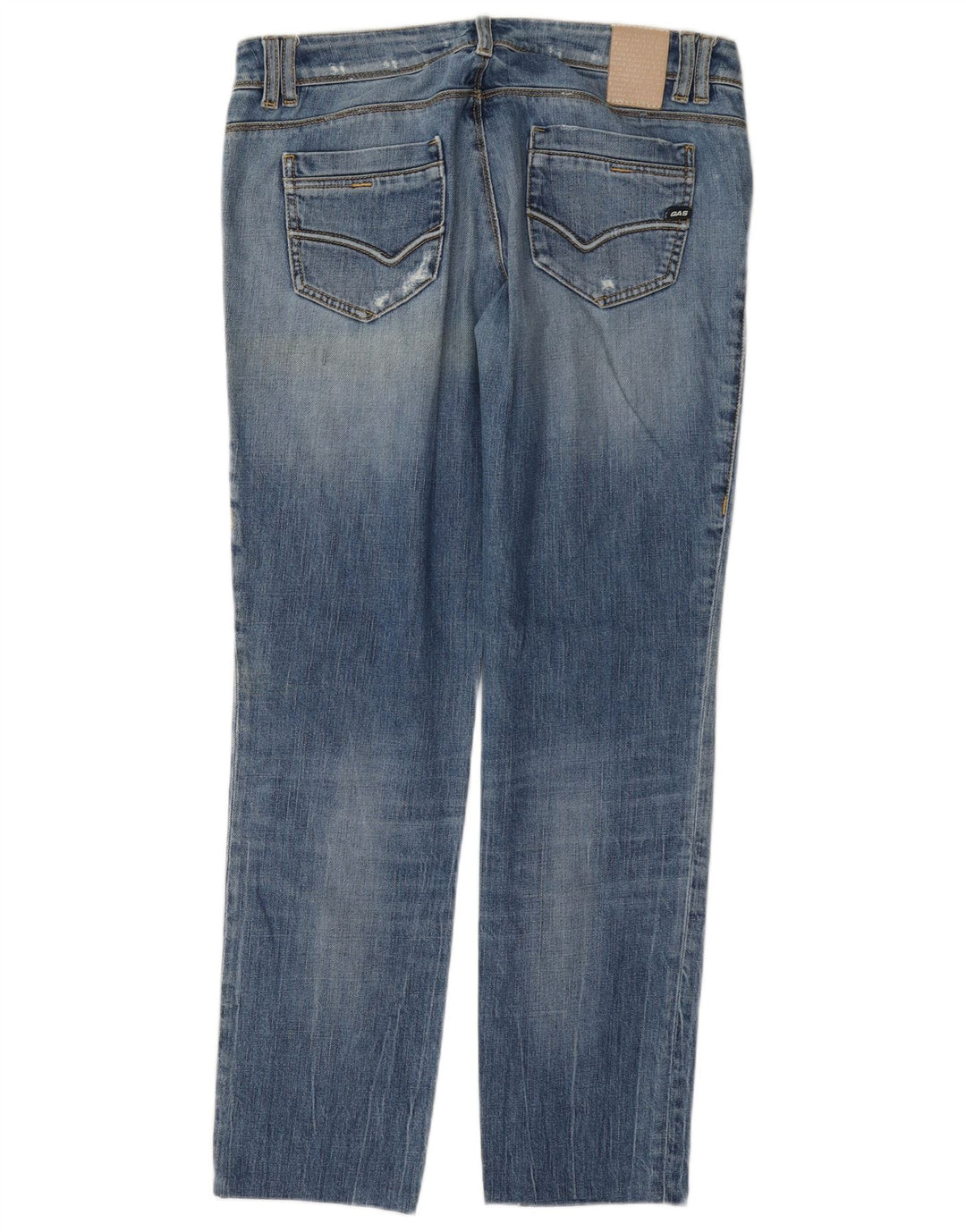 Jeans dritti effetto consumato da donna Gas W30 L30 cotone blu
