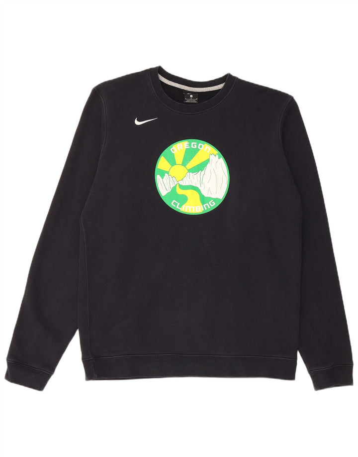 Felpa con grafica Nike Oregon da uomo, cotone medio nero