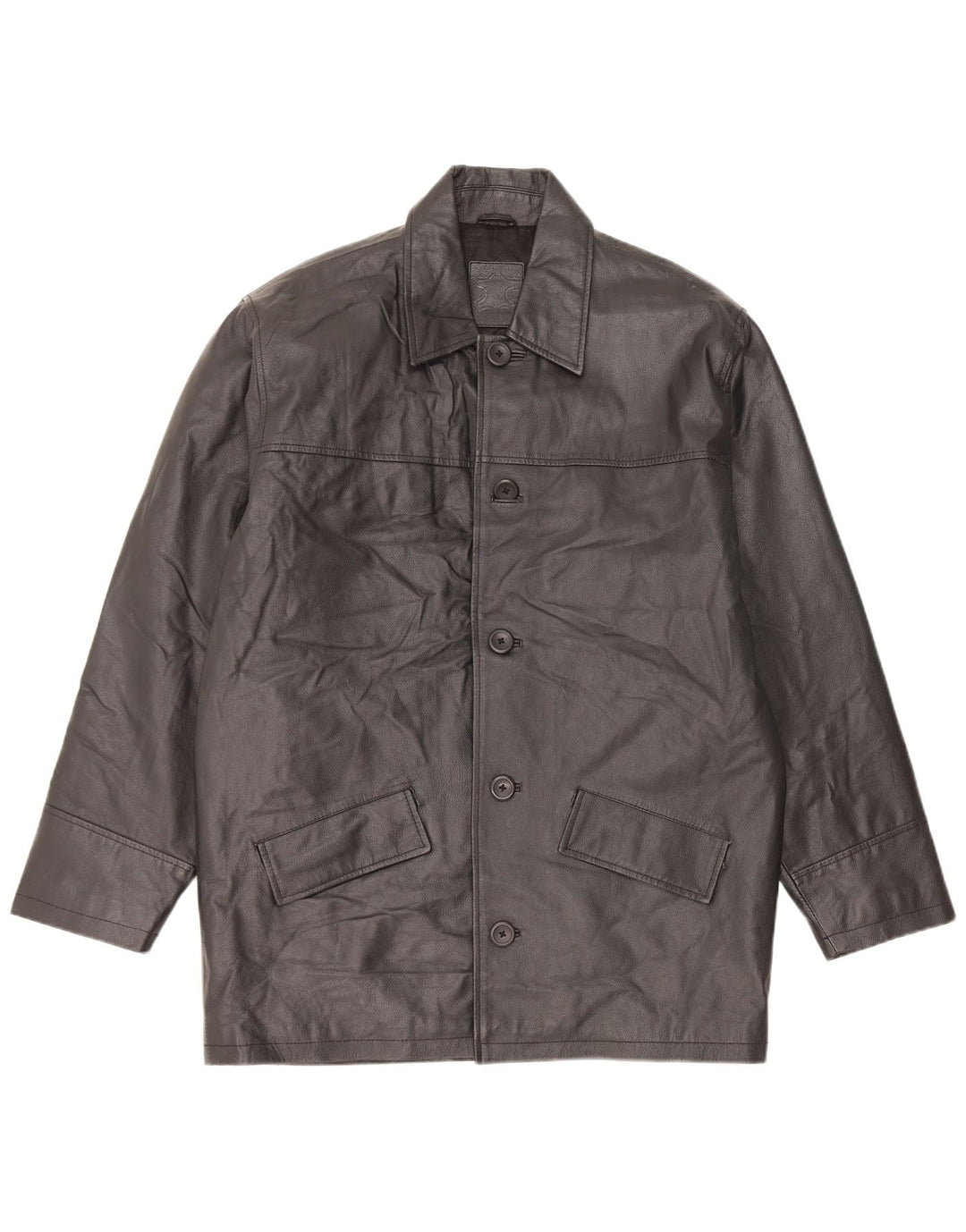 Giacca in pelle vintage da uomo UK 40 grande nera