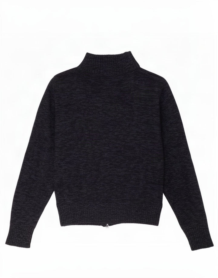 Maglione cardigan da uomo Rifle in lana screziata media blu navy