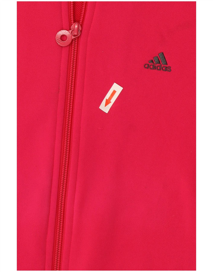 Giacca da tuta da donna Adidas UK 14 poliestere rosa medio