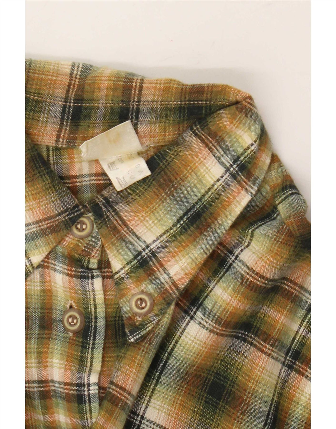 Camicia vintage da donna in flanella IT 48 XL in cotone a quadri verdi