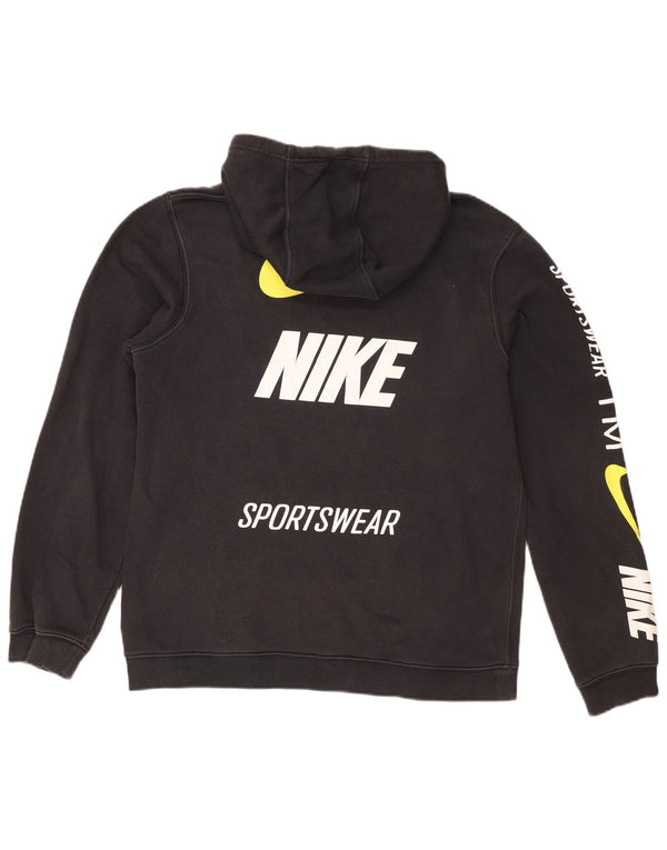 Felpa con cappuccio grafica Nike da uomo in cotone nero medio
