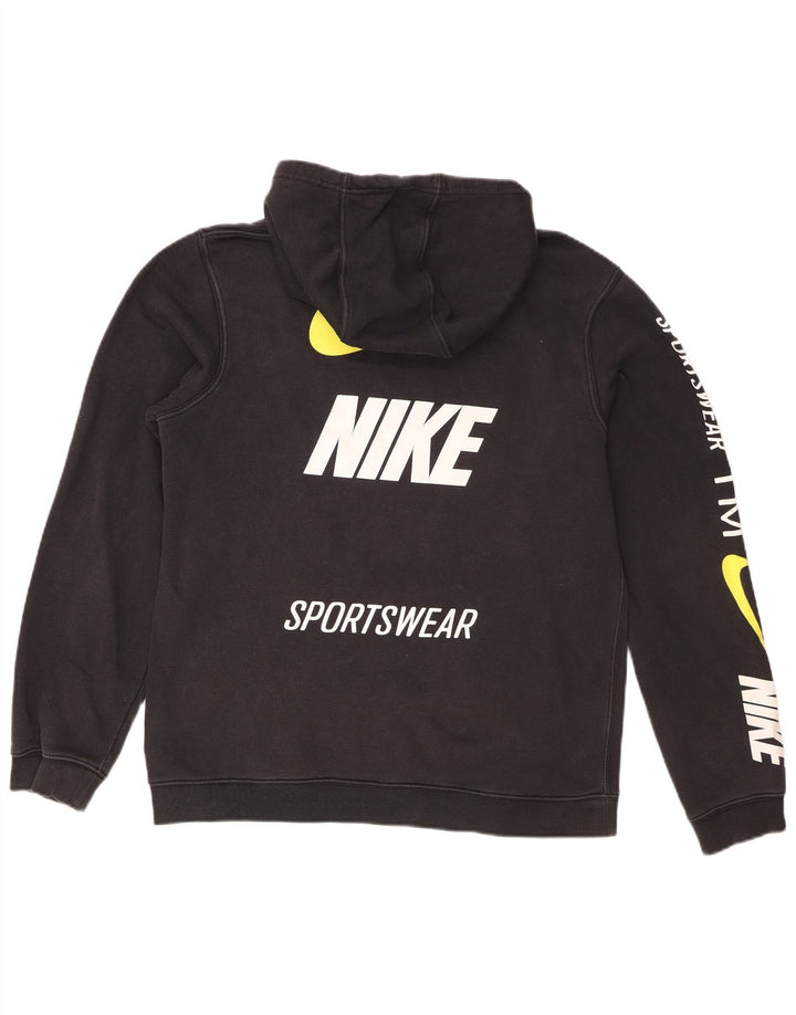 Felpa con cappuccio grafica Nike da uomo in cotone nero medio