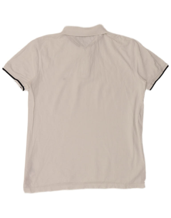 TOMMY HILFIGER Polo da uomo vestibilità regolare grande cotone bianco