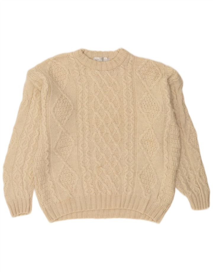 Maglione maglione girocollo da uomo Marks & Spencer 2XL lana beige