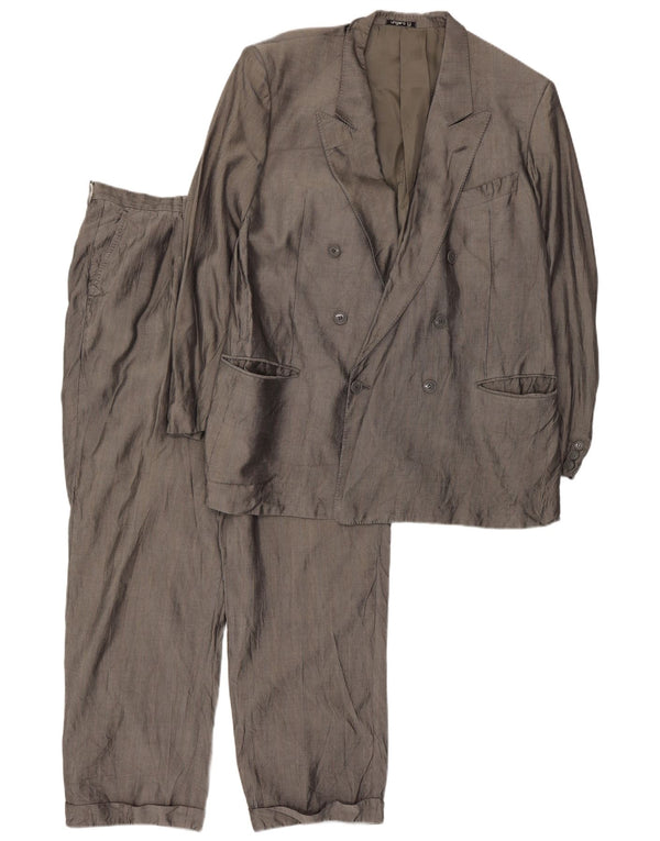 Emanuel Ungaro Mens 2 Piece Suit UK 38 Medium W34 L27 Grey Striped