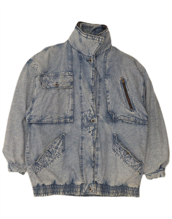 Cappotto in denim oversize da donna vintage UK 18 XL in cotone blu