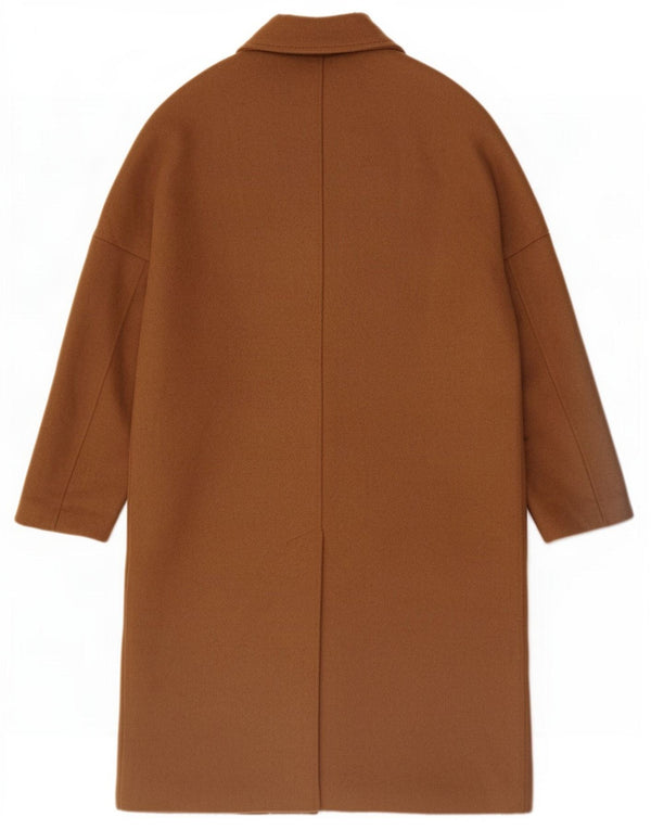 Zara Womens Overcoat UK 14 Large Beige Polyester