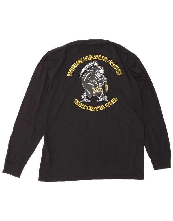 Vans Top grafico da uomo con vestibilità classica, manica lunga, cotone nero medio