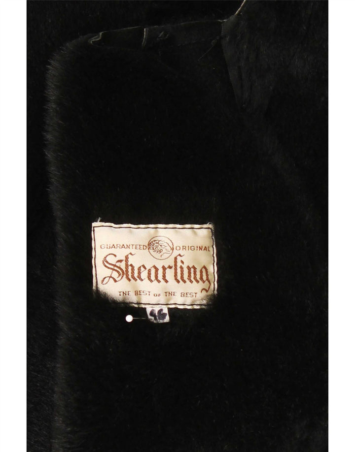 Cappotto oversize in shearling vintage da donna IT 46 Grande shearling nero