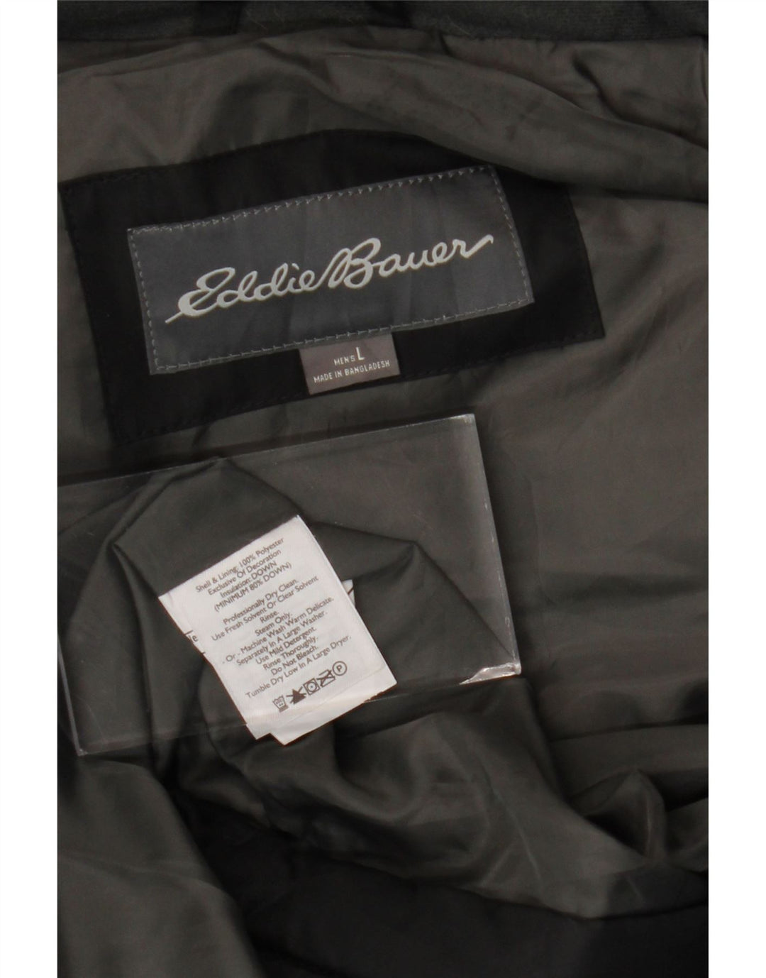 EDDIE BAUER Gilet imbottito da uomo UK 40 Large Nero Poliestere