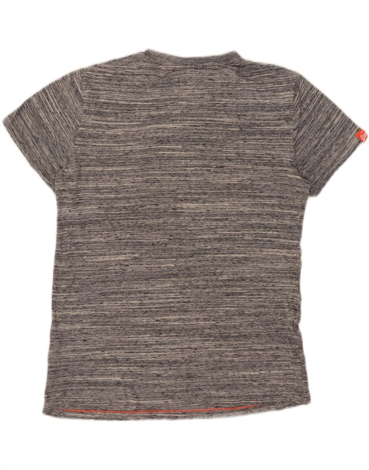 T-shirt da uomo Superdry Top grande in cotone chiazzato grigio