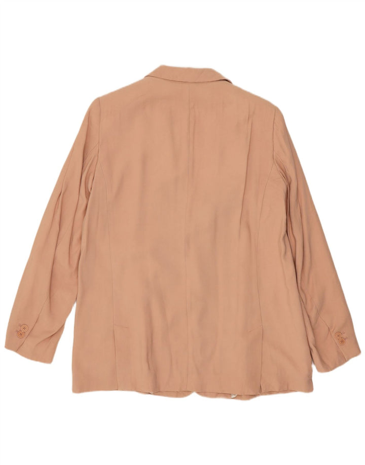 Giacca blazer a 1 bottone da donna Zara UK 14 acetato rosa medio