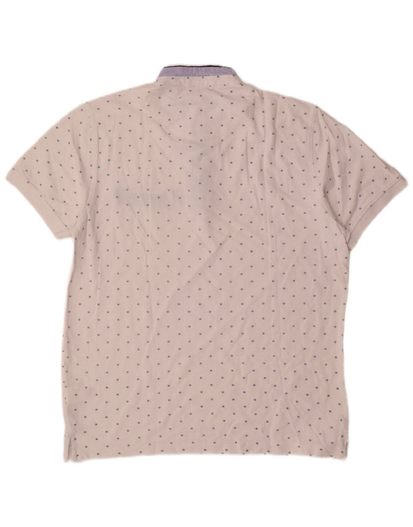 Polo da uomo con motivo astratto Pierre Cardin, grande cotone bianco