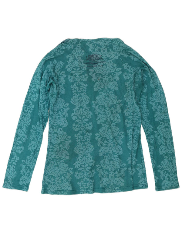Maglietta da donna Harley Davidson a maniche lunghe UK 14 Large Blue Paisley Cotton