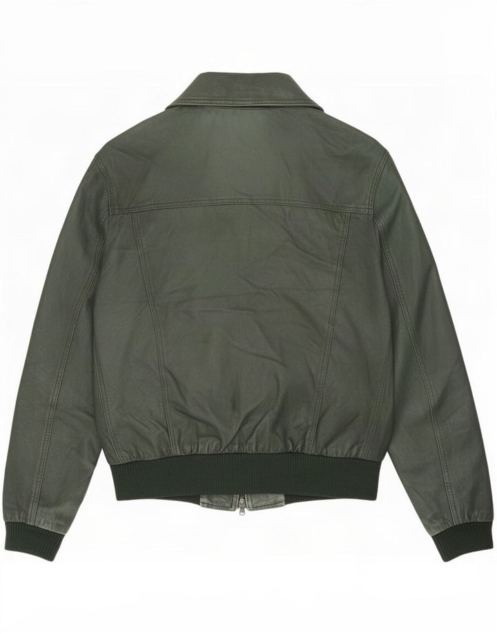 Giacca in pelle vintage da uomo UK 44 2XL Verde