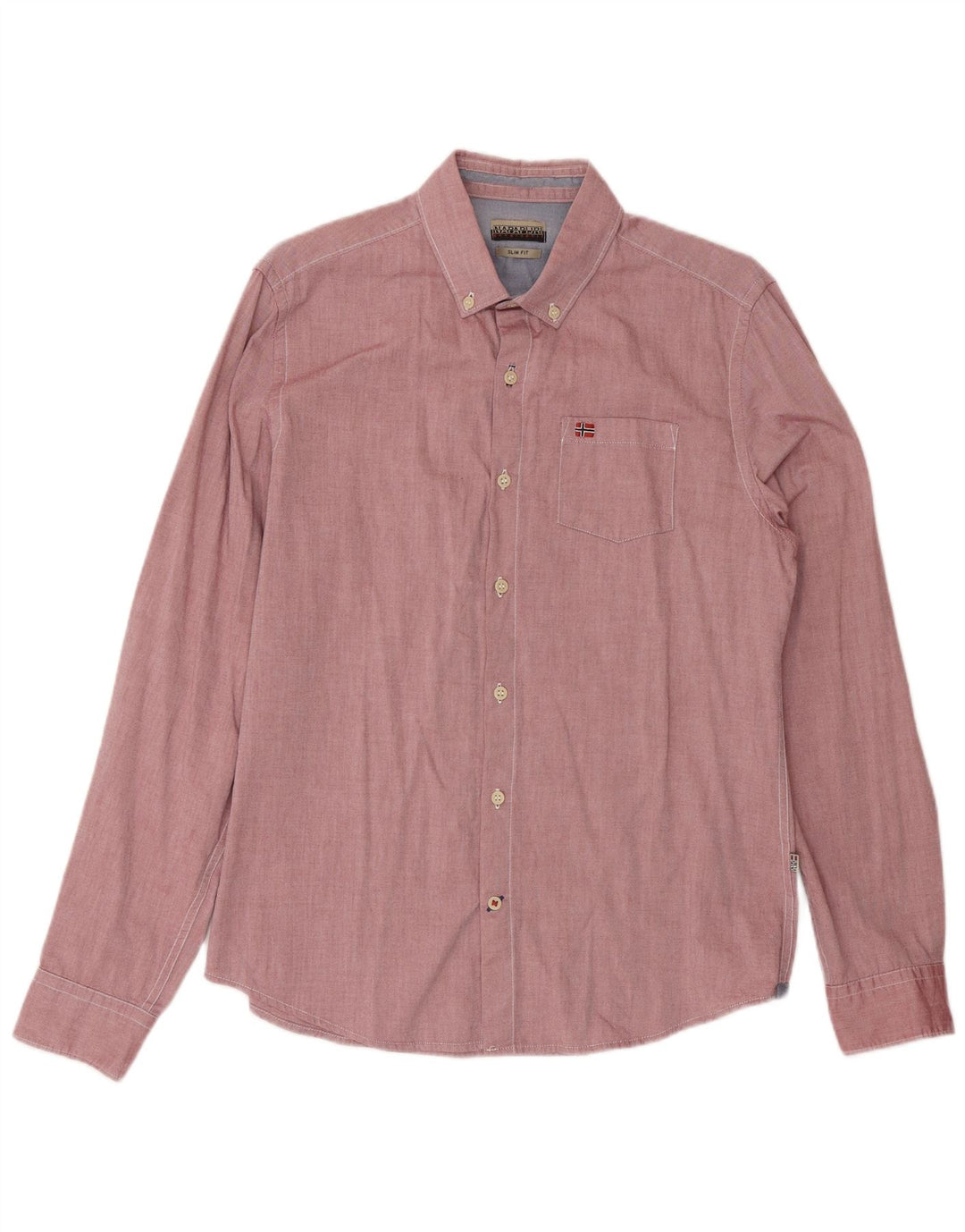 Camicia slim fit da uomo Napapijri grande rosa