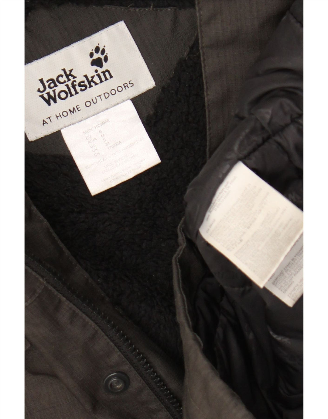 Jack Wolfskin Giacca da uomo Sherpa Parka con cappuccio UK 34 Small Poliestere grigio