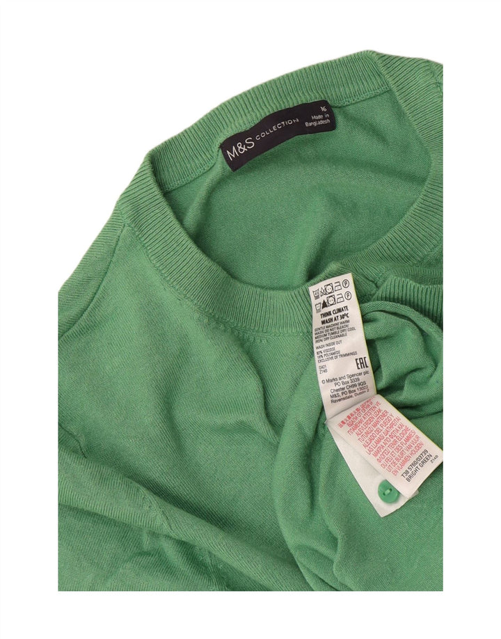 Maglione cardigan da donna Marks & Spencer UK 16 grande viscosa verde