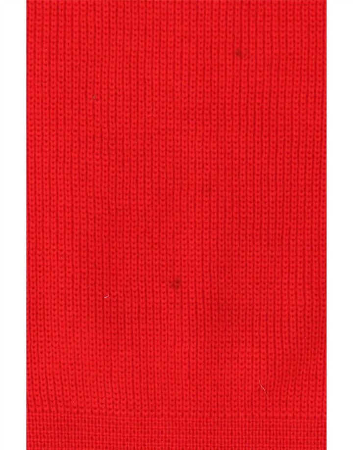 Maglione vintage da uomo con scollo a barca rosso medio