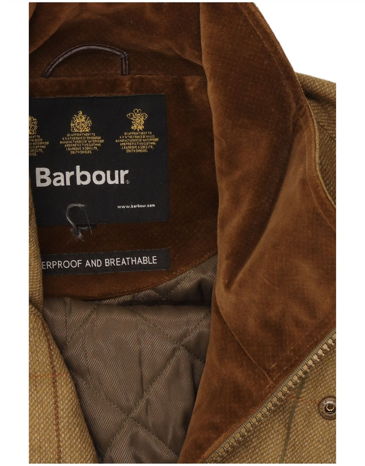 Barbour Uomo Berwick Giacca comoda vestibilità ampia UK 44 2XL Lana a quadri kaki