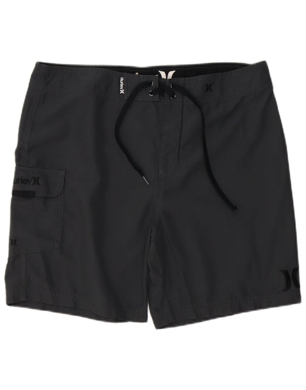 Pantaloncini da bagno da uomo Hurley grandi in poliestere grigio